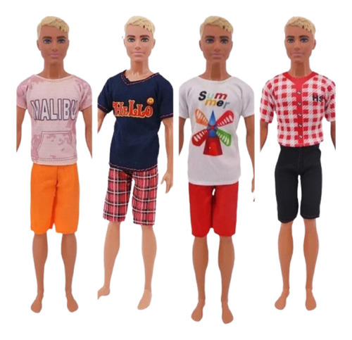 Ropa Muñecas Set 4 Tenidas Juveniles Ken O Barbiele