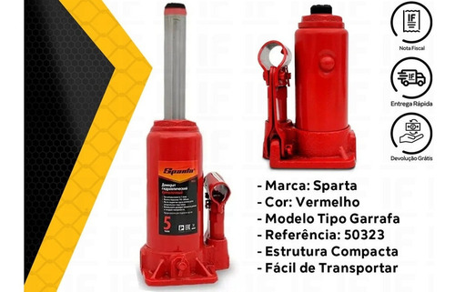 Macaco Hidráulico Garrafa 5 Toneladas Sparta + 40 Soquetes
