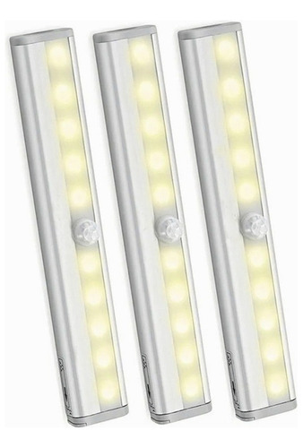 3 paquetes de luces nocturnas LED de color blanco cálido con sensor de movimiento