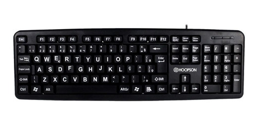 Imagem 1 de 2 de Teclado Hoopson TPC-058G QWERTY português Brasil cor preto