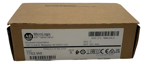 1762-ia8 Micrologix Modulo 8 Pt .120vac Inút Allen-bradley