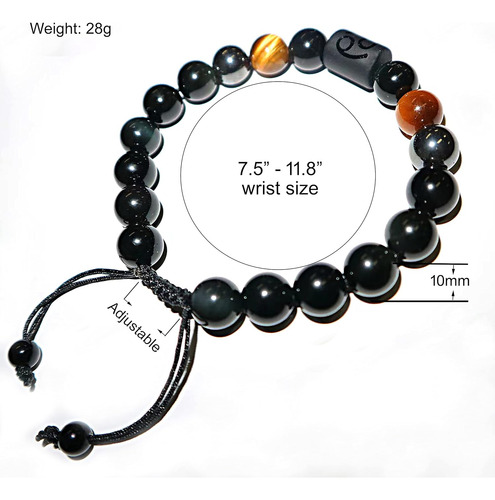 Regalos De San Valentín, Pulsera De Obsidiana Negra Y ...
