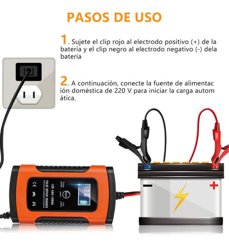 Imagen 6 de 9 de Cargador Inteligente De 12v Para Batería De Auto/motocicleta