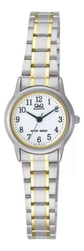 Reloj Q&q Qyq Q589j404y Casual Acero Mujer Dama + Estuche 