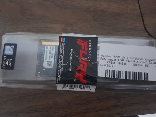 Memória Ram Kingston Fury Impact 8gb, 4800mhz, Ddr5