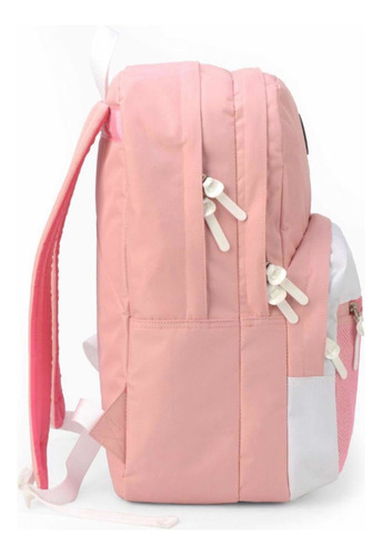 Mochila De Costas Escolar Be Nice Cor Rosa Desenho Do Tecido Liso