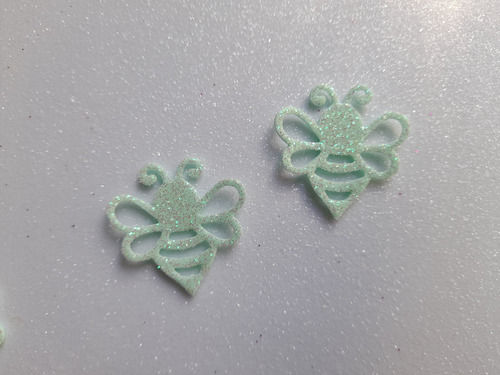Abejas Troqueladas Pasteles - Goma Eva Glitter (40 U Total) Multicolor Abejas Troqueladas En Tonos Pasteles