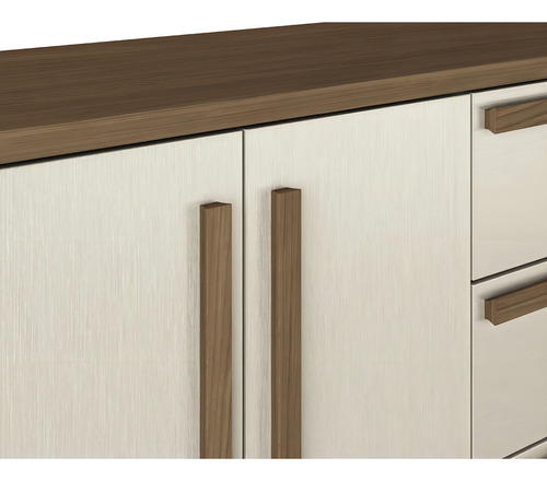 Cómoda grande Malaga Gold con PES 2 puertas Santos Andira Jatob Color Jatoba/Sand