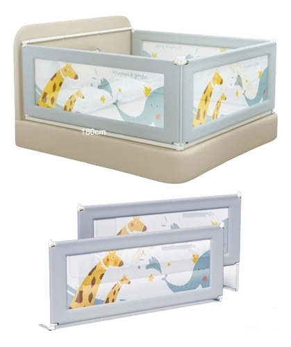 62*180cm Barandal Para Cama De Niños Seguridad Protector Ajustable