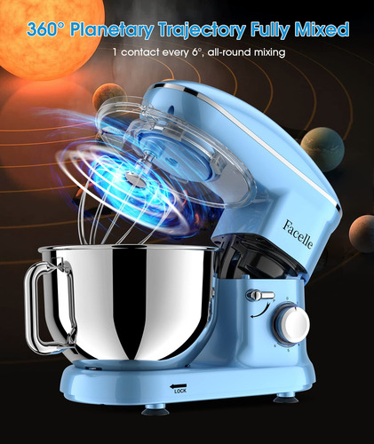 Batedeira Facelle 660w 6,5l Com 3 Acessórios Azul