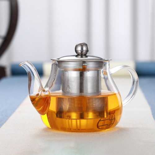 Tetera De Vidrio Transparente, Té De Kung Fu Soplado 400ml