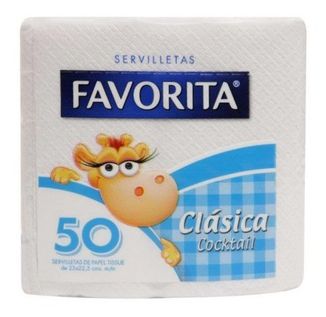 Servilleta Clasica Coctel Favorita 50 Uni(10 Display) Super