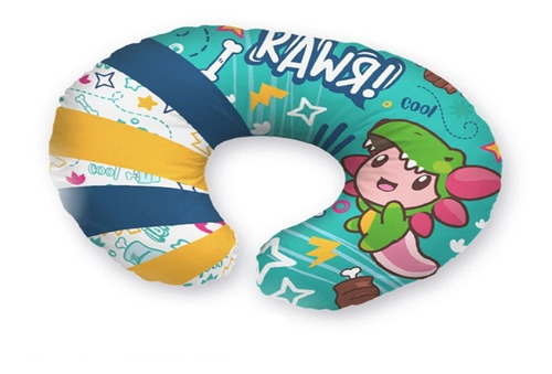 Cojín Almohada Ajolote Dormir Para Cuello Infantil Dino Rawr Verios