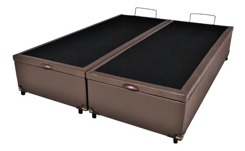 Cama Box Baú Queen + Colchão Molas Ensacadas Ecoflex 158x198 Cor Corino Marrom