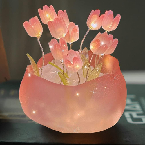 Tulipanes Lampara Para Interiores Luces Led Decorativas Estructura Rosa