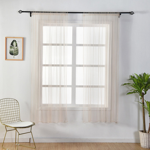 Cenefa Tipo E Curtain Leaves, De Tul Transparente, Gasa, Par
