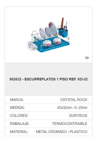 Escurridor De Platos 2 Niveles Cromado C/bandeja Secaplatos