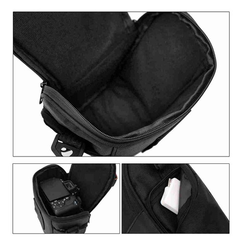 1 Mochila De Hombro De Nailon Triangular For Cámara Negra