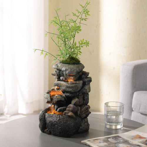 Fuente De Agua De Mesa Con Iluminación Led Para Decoración I