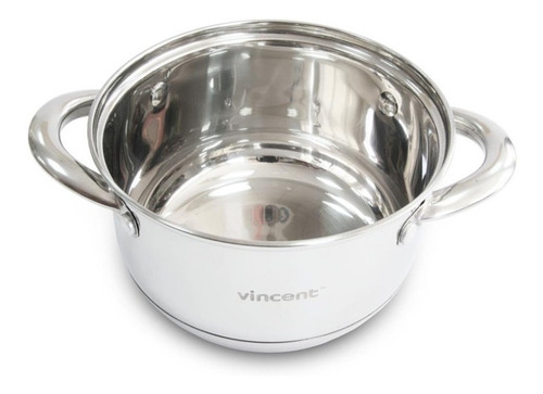 Cacerola Con Tapa Vidrio Acero Inox 5l Vincent 22cm Pack 4