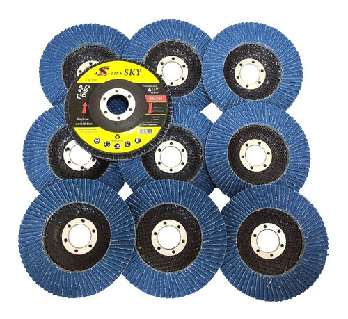 Imagem 2 de 9 de Kit 10 Disco Lixa Flap Grao 60 115x22 Lixadeira 4.1/2 X 7/8