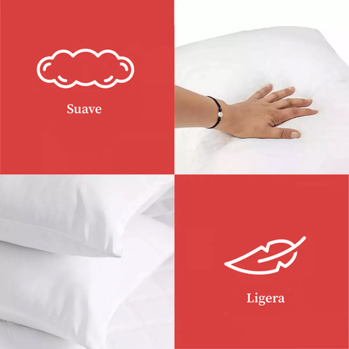Set 2 Almohadas King Size Microfibra Premium Media 90x43 Cm