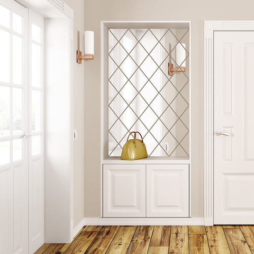 Imagen 6 de 10 de Adhesivo Decorativo Para Pared, Diseño De Espejo De Diamante