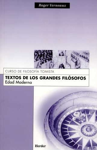 Libro Textos De Los Grandes Filósofos. Edad Moderna