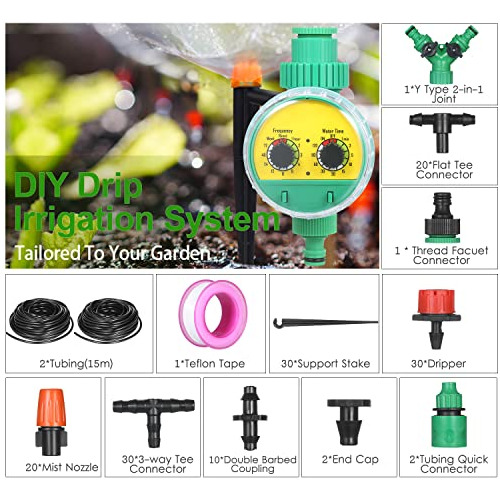 Kit De Riego Por Goteo Temporizador, Sistema De Riego D...