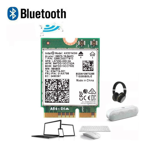 Tarjeta Wi-fi Ax201ngw, Wifi 6e M.2 Portátil 2.4 Gbps 802.11