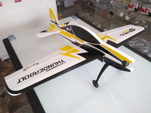 Aeromodelo Elétrico Acrobático Sbach Isopor T5 Perfilado 95cm Horizon Com Linkagem Trem De Pouso Cor Amarelo