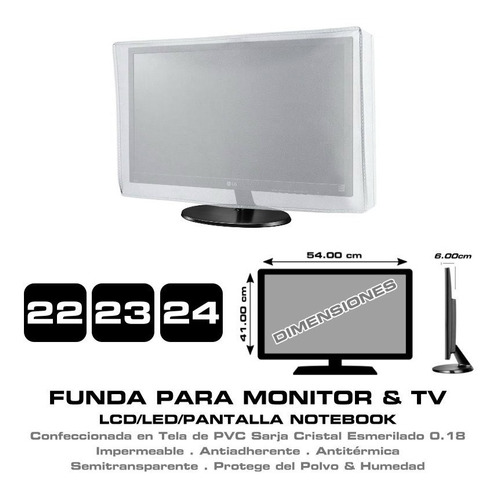 Funda Para Monitor / Tv Lcd Led 22 / 23  / 24  54x41x6cm