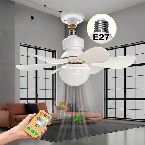 Ventilador De Teto Silencioso De 3 Modos com Lâmpada Controle Bra...