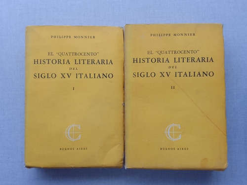 Historia Literaria Del Siglo Xv Italiano Philippe Monnier