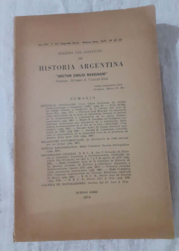 Boletín Del Ins. De Historia Argentina Dr. Emilio Ravignani 