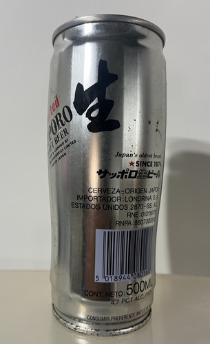 Lata Sapporo Cerveza Beer (Usado)