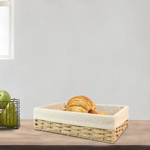Cesta De Almacenamiento Tejida A Mano, Beige Amarillo S