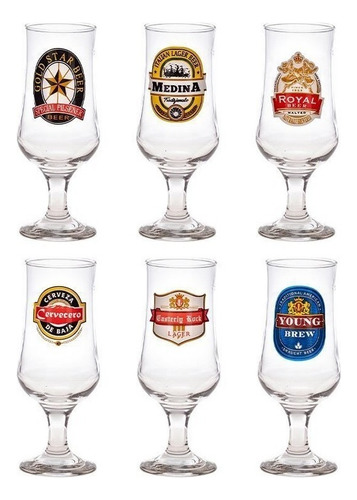 Conjunto De Taça Barcelona Happy Hour Cervejas Vidro 400 Ml Cor Transparente