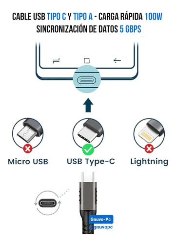 Cable Usb A Tipo C 3.2 3.0 5 Gbps Brio Gafas Rv 2 Metros 2m