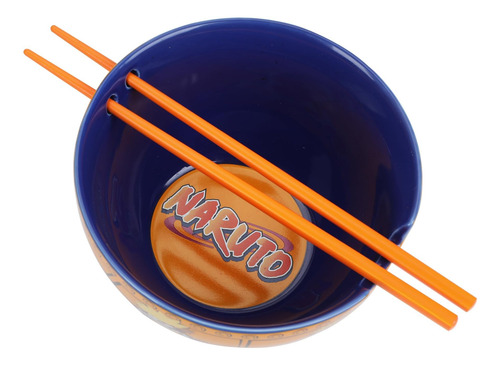 Tazón De Ramen De Cerámica De Bioworld Naruto Y Palillos De