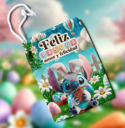 Souvenir 10 Bolsitas Golosineras Pascua Lilo Y Stich 20x15cm