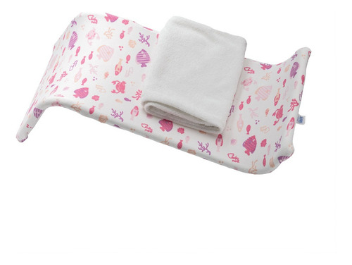 Soporte Para Tina Spuma Baby Mink Ergonómico Asiento De Baño Color Rosa Peces