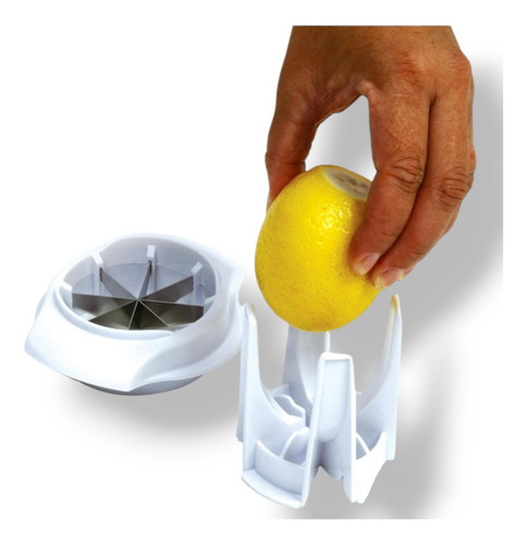 Cortador De Limones En 8 Perfectos Gajos Rápido Y Fácil Blanco
