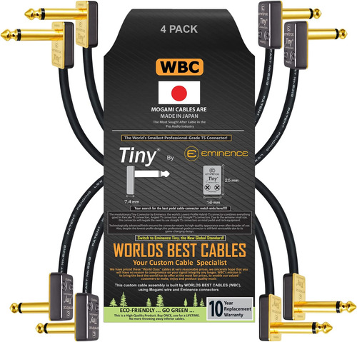 Worlds Best Cables 4 Unidades - 6 Pulgadas - Pedal, Efectos,