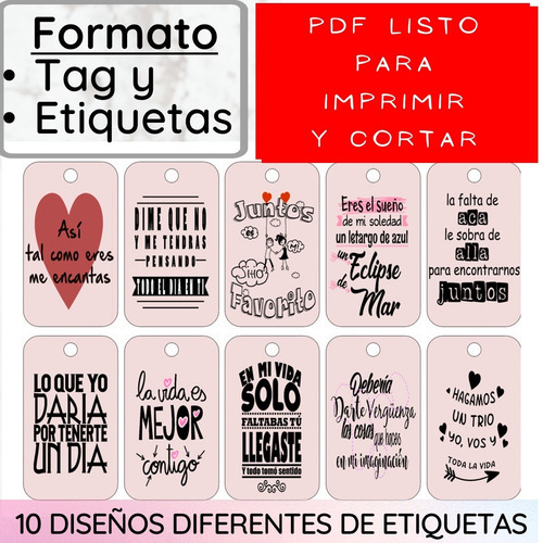 Imagen 3 de 4 de Kit Imprimible A Color Pdf04 San Valentín Tarjetas Etiquetas
