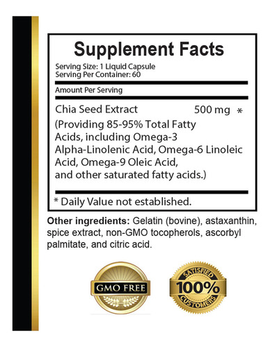 Extracto De Semillas De Chía - Semilla De Chía - Aceite De