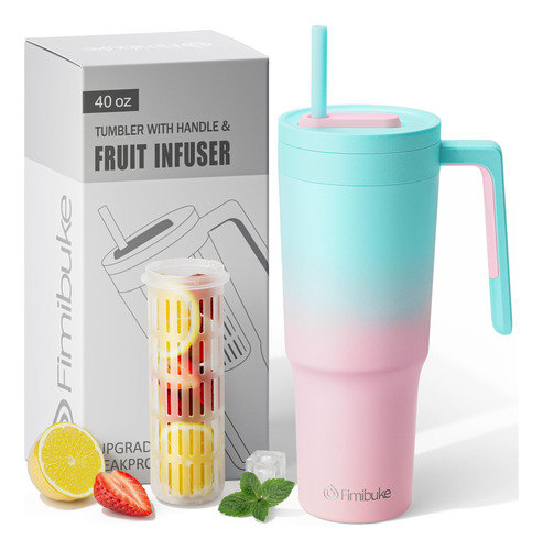 Fimibuke Vaso De 40 Onzas Con Asa E Infusor De Frutas, Taza 