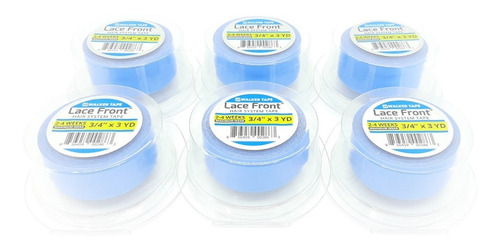Fita Adesivo Lace Front Azul 3 Metros - Kit Com 10 Fitas