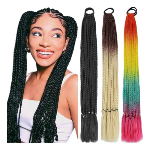 Colas Pony De Trencitas Africanas Box Braids