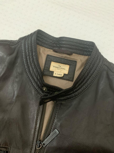 Campera De Cuero Negra Hombre - Etiqueta Negra - Impecable!